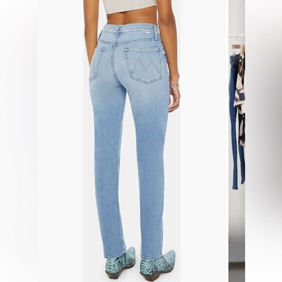 MOTHER The Tomcat Skimp High Waist Straight Leg Jeans in All Over The Map NWT - Picture 3 of 7